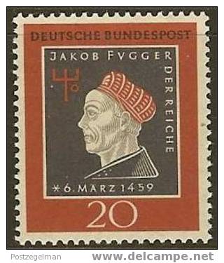 GERMANY 1959 Mint Hinged Stamp(s) Jakob Fugger 307 #1448 - Unused Stamps