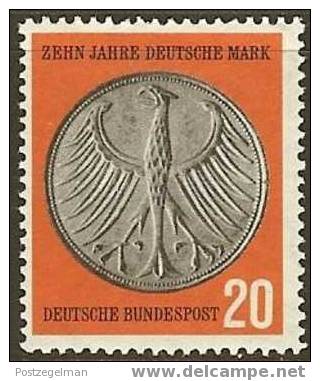 GERMANY 1958 Mint Hinged Stamp(s) German Mark 291 #1437 - Unused Stamps