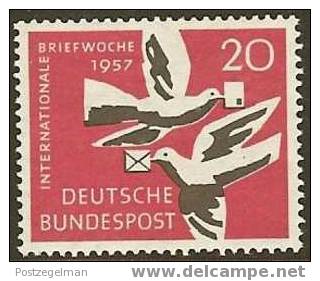 GERMANY 1957 Mint Hinged Stamp(s) Letter Week 276 #1429 - Unused Stamps