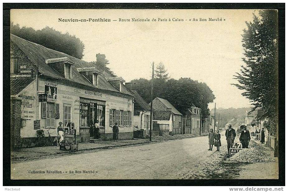 80 - NOUVION EN PONTHIEU - (738 Habitants En 1901) - Route Nationale De Paris à Calais - "Au Bon Marché" - ANIMÉE - Nouvion