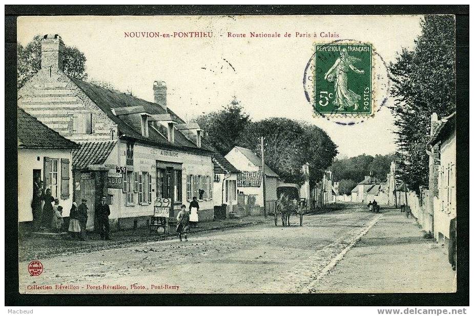 80 - NOUVION EN PONTHIEU - (738 Habitants En 1901) - Route Nationale De Paris à Calais - BELLE ANIMATION - Nouvion