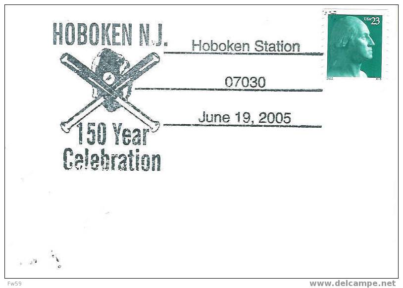 BASE BALL OBLITERATION TEMPORAIRE USA 2005 HOBOKEN NJ - Baseball