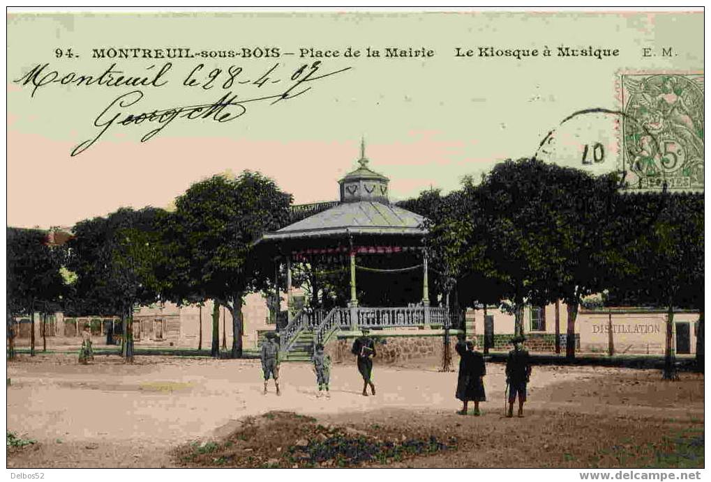 94.- Montreuil-sous-Bois - Place De La Mairie - Le Kiosque à Musique - Montreuil