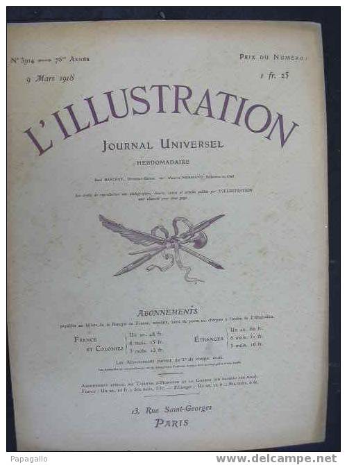 L’ILLUSTRATION 3914 SOLDATS AMERICAINS / JAPON CHINE / RUSSIE/ NAVIRE EN BOIS  9 Mars 1918 Page 213 Décorations Et Drape - L'Illustration