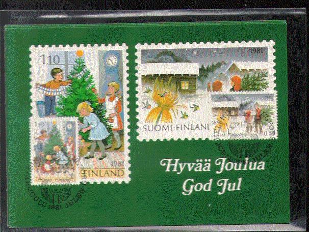 FINLANDE CARTE MAXIMUM  YVERT 853/854 NOEL - Cartes-maximum (CM)