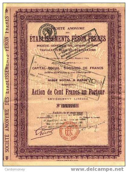 ETABLISSEMENT FERON FRERES 1920 (art. N° 52 ) - D - F