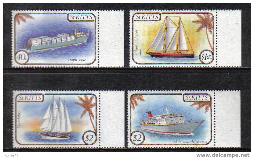 NB135 - ST. KITTS , NAVI DIVERSE SERIE  N. 588/591  *** - Other (Sea)