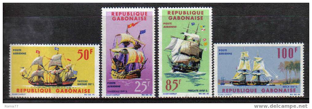 NB171 - GABON , VELIERI SERIE P.A. N. 32/35  *** - Andere(Zee)