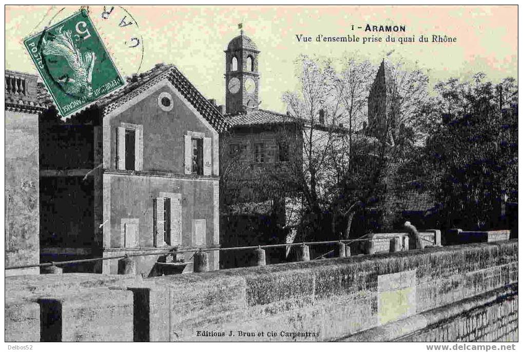 1.- Aramon - Vue D'ensemble Du Quai Du Rhône - Aramon