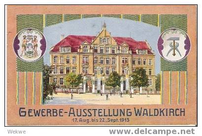 BW051 / Waldkirch – Ausstellungskarte 1913, Gebraucht - Waldkirch