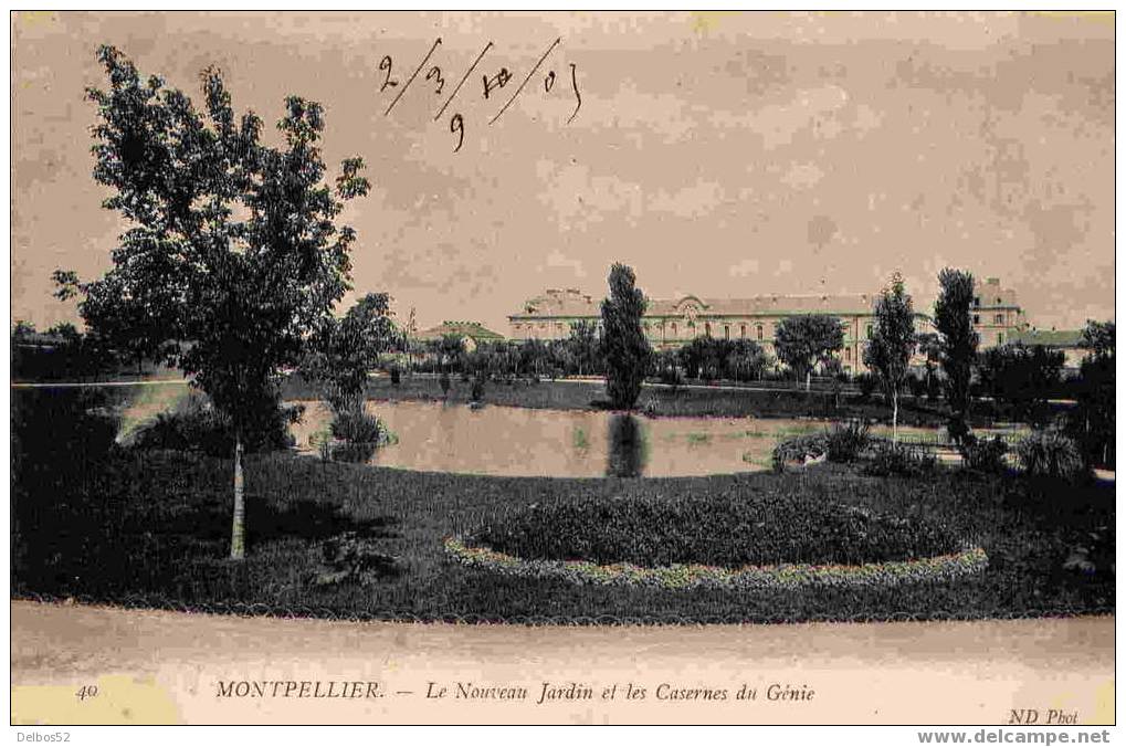 40.- Montpellier - Le Nouveau Jardin Et Les Casernes Du Génie - Montpellier