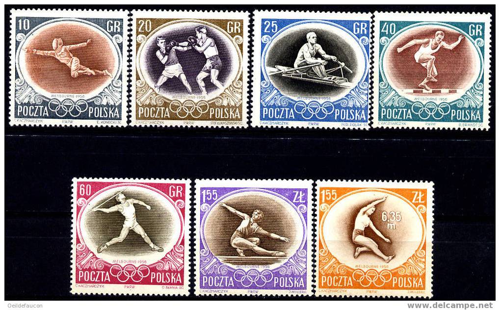 POLOGNE - Yvert - 871/77** (le 877 Est * ) - Cote 6.25 € - Ete 1956: Melbourne