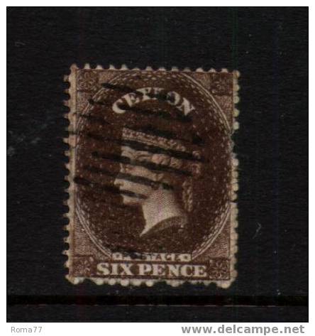 AP666 - CEYLON , VITTORIA  N. YVERT 28  USATO - Ceylon (...-1947)