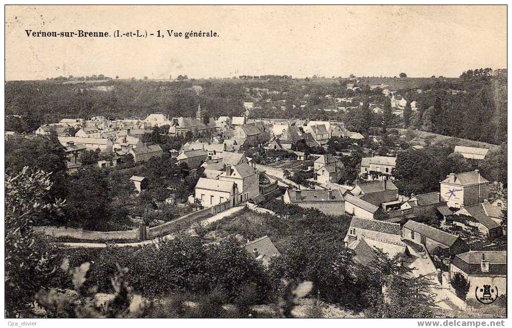 37 VERNOU SUR BRENNE (envs Vouvray) Vue Générale, Ed ? 1, 1907 - Vouvray