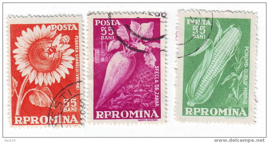 ROMANIA  1959 ANNIVERSAIRE DE LA COLLECTIVISATION AGRICOLE, USED FULL STAMPS  YVERT #1924-1632 - Groenten