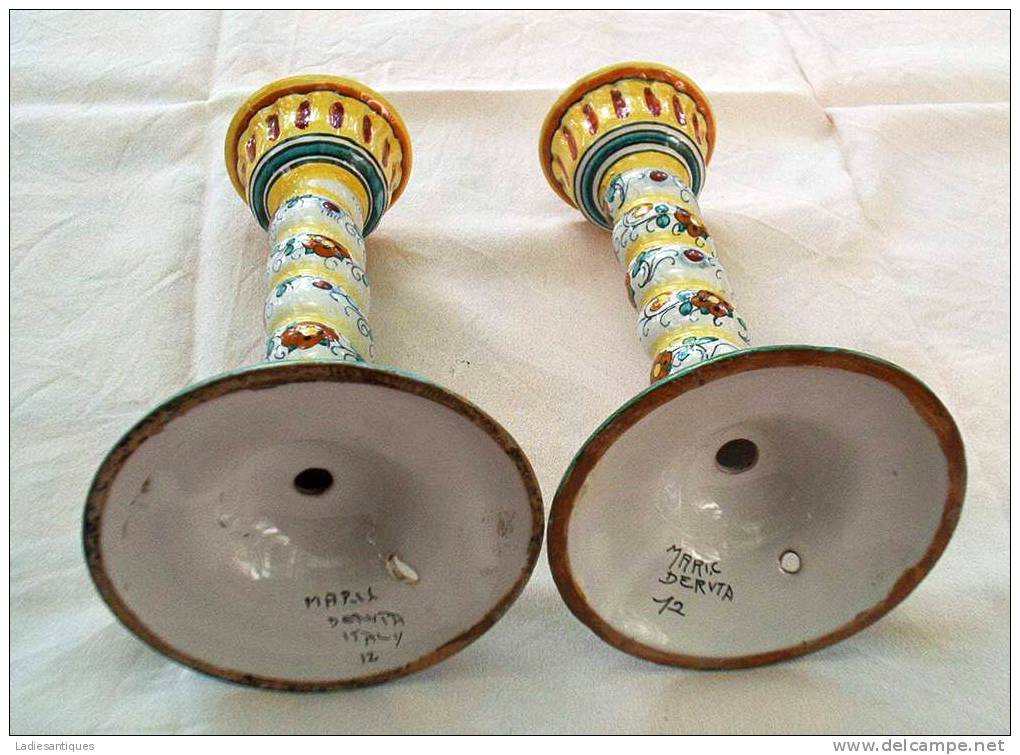 Deruta 2 Candle Holders - 2 Kaarsenhouders - 2 Chandeliers - DI 989 - Deruta (ITA)