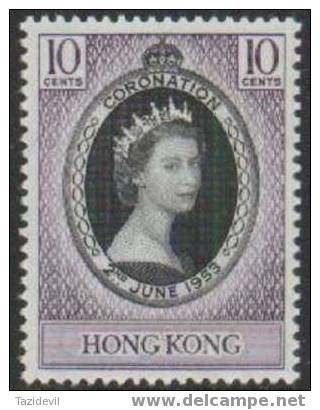 HONG KONG - 1953 QE II Coronation. Scott 184. Mint Lightly Hinged - Neufs