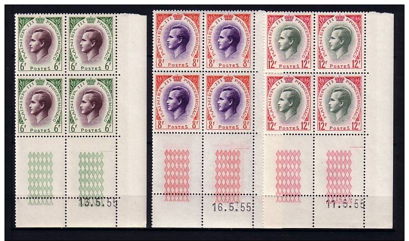 TW4397 : Monaco - N° 421 à 426 (sauf 425A) ** Blocs De 4 Coin Daté - Altri & Non Classificati