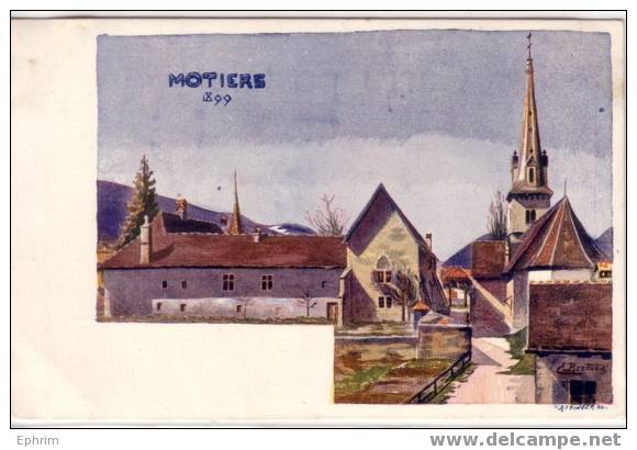 MOTIERS 1899 - Litho - Môtiers 