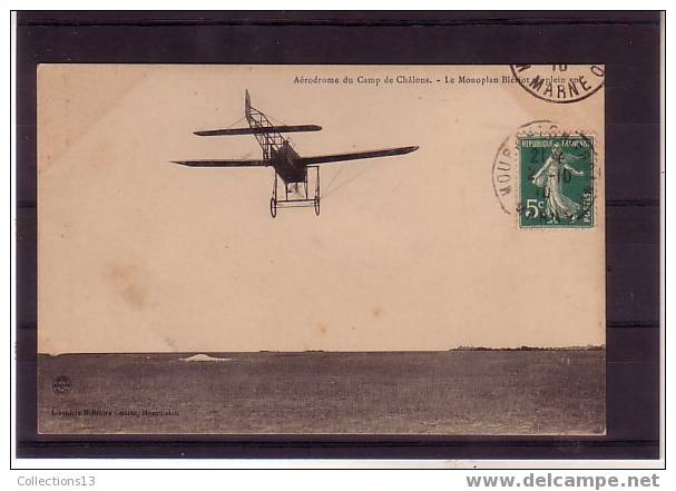 MARNE - Areodrome Du Camp De Chalons - Le Monoplan Bleriot En Plein Vol - Camp De Châlons - Mourmelon