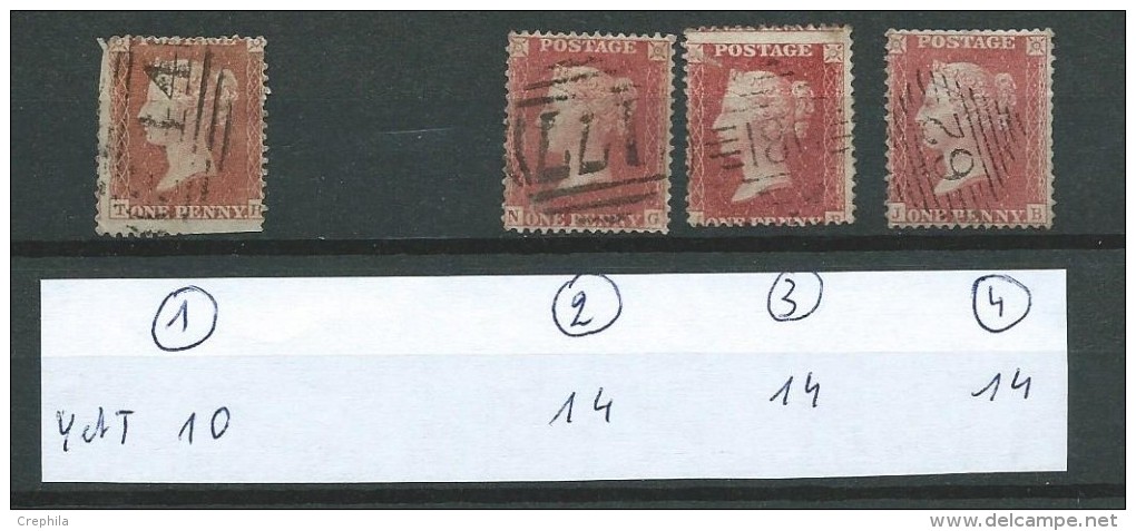 Grande Bretagne - 1854/5 - Y&T 10 - 14(3x)  - S&G 40 Et 43 (3x) - Oblit. - Used Stamps