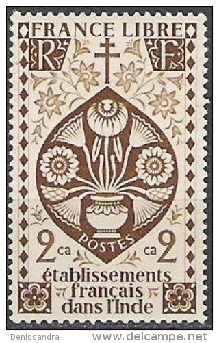 Etablissements Français Dans L´Inde 1942 Michel 219 Neuf ** Cote (2006) 0.60 Euro Fleur De Lotus - Ungebraucht