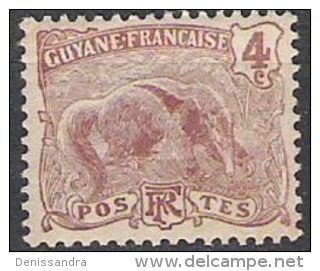 Guyane 1904 Michel 51 Neuf * Cote (2005) 0.50 Euro Fourmilier - Unused Stamps