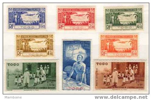 Togo 1940  P. Aerienne N°1 / 5 X +6 / 8 X X = ( 8 Valeurs) - Unused Stamps