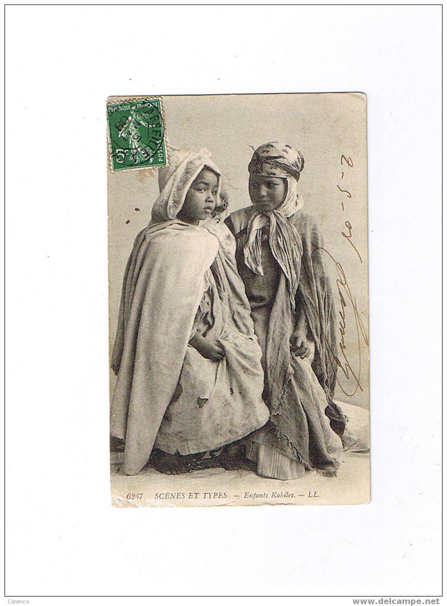 6247  Enfants Kabyles  Circulée 1908 - Kinder