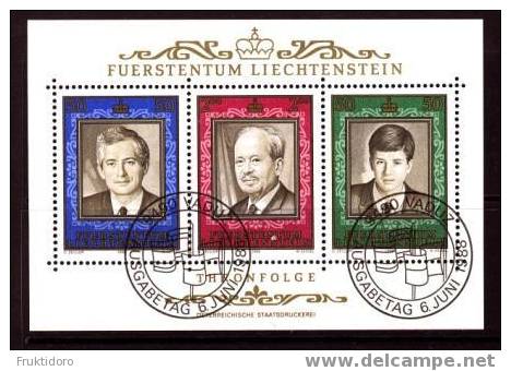 Liechtenstein Mi Block 13 Thronfolge / Succession To The Throne - 1988 - Blokken