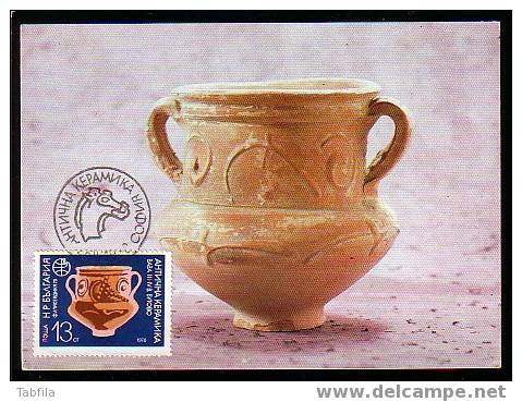 BULGARIE - 1978 - Ceramiques Antiques - Vase III - IV S. - Maximum Cards - Musea