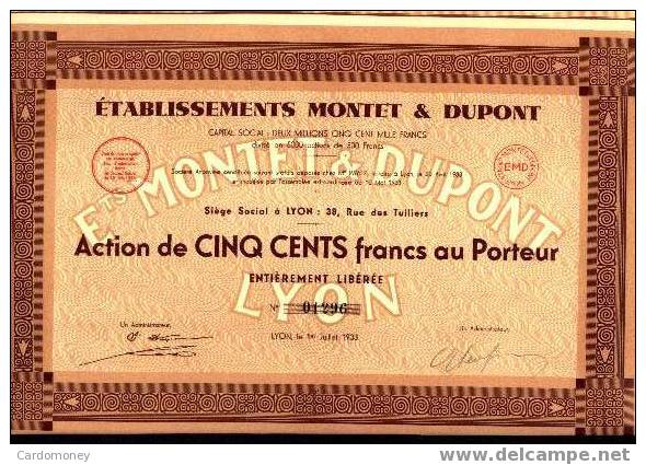 MONTET Et DUPONT 1933 (art. N° 77 ) - M - O