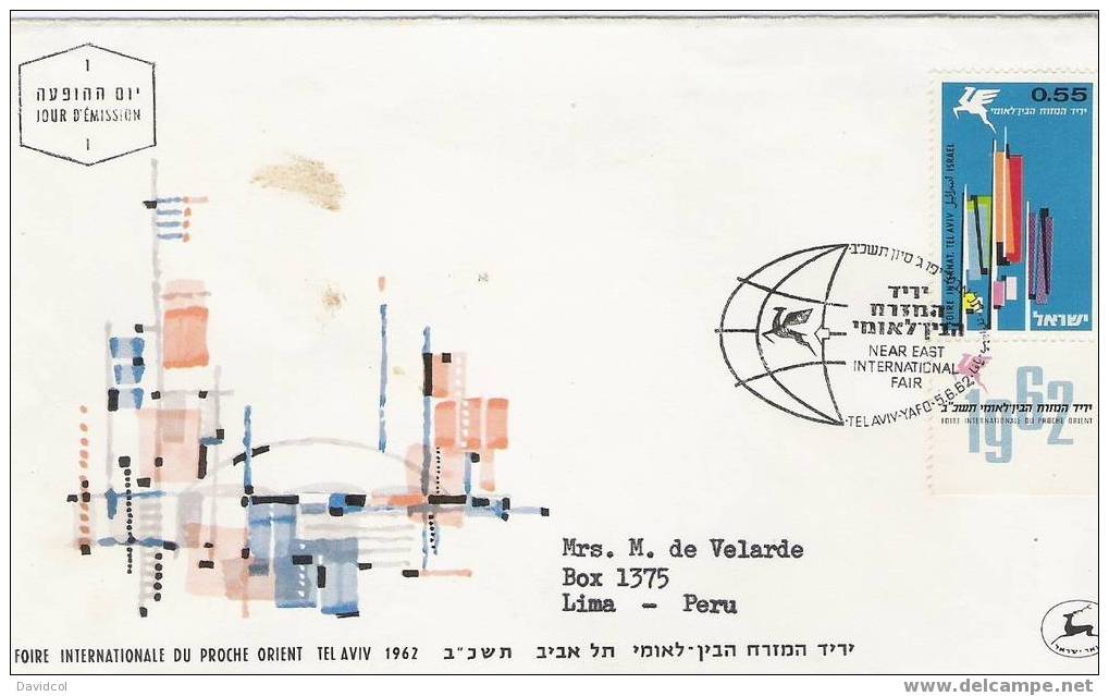 S760.-.ISRAEL-F.D.C., CIRCULATED TELAVIV TO LIMA-PERU  ,SCARCE.1962- SYMBOLIC FLAGS. - Covers & Documents