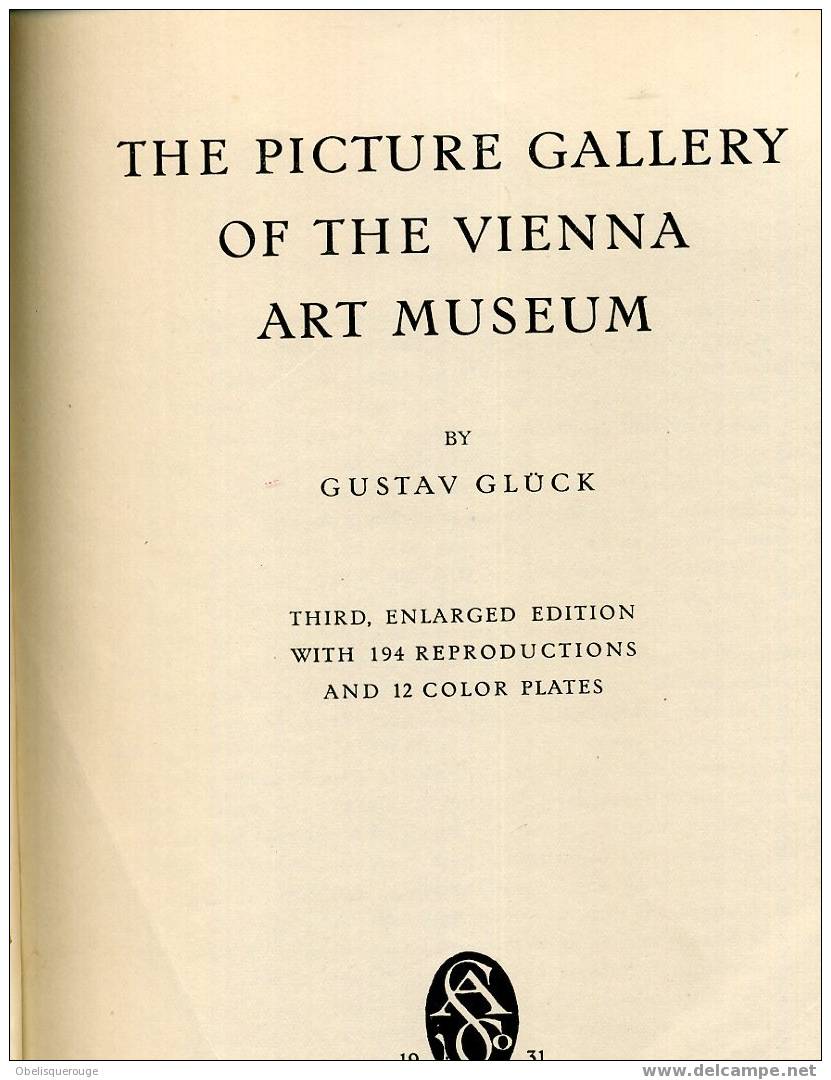 THE VIENNA PICTURE GALLERY 12 COLOR PLATES 194REPRODUCTIONS GUSTAV GLUCK - Bellas Artes