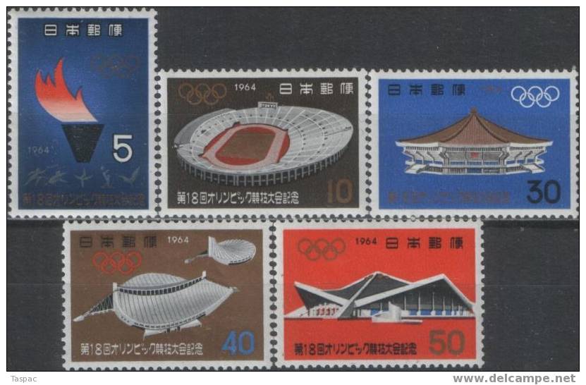 Japan 1964 Mi# 869-873 ** MNH - Tokyo 18th Olympic Games - Unused Stamps