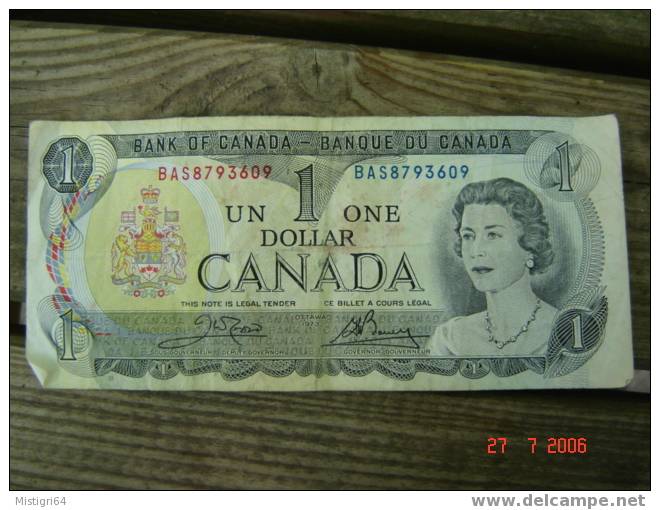 ANCIEN BILLET  1 DOLLAR CANADA 1973 - Kanada