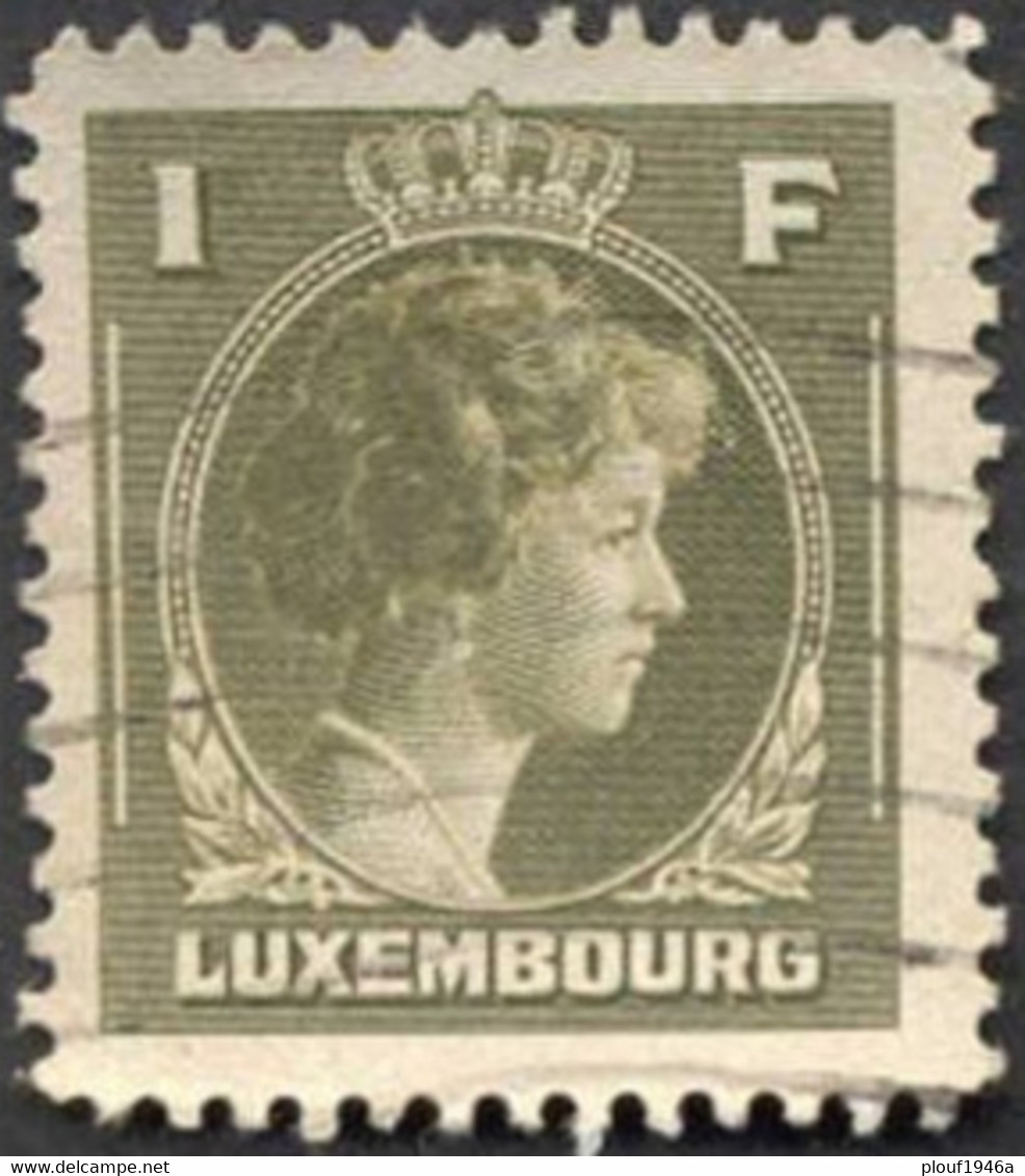 Pays : 286,04 (Luxembourg)  Yvert Et Tellier N° :   345 (o) - 1944 Charlotte De Profil à Droite