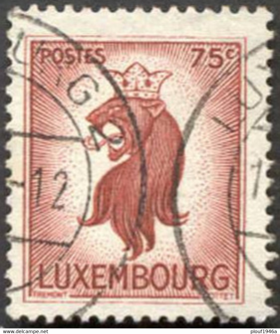 Pays : 286,04 (Luxembourg)  Yvert Et Tellier N° :   363 (o) - 1945 Lion Héraldique