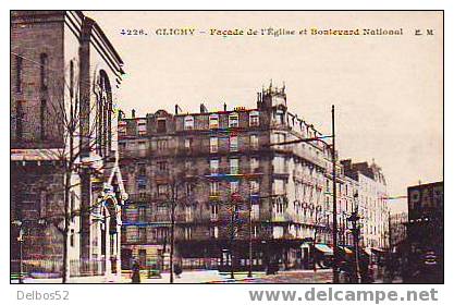 4226 - CLICHY - Façade De L'église Et Boulevard National - Clichy