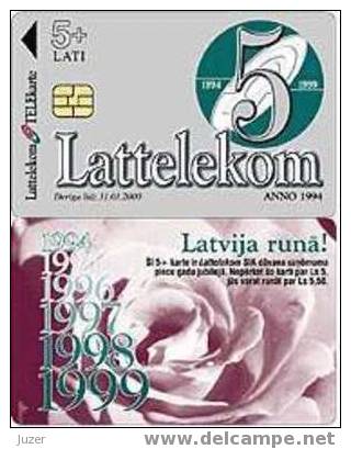 Latvia. 1999. 5 Years Of Lattelecom (promotion Card) - Latvia