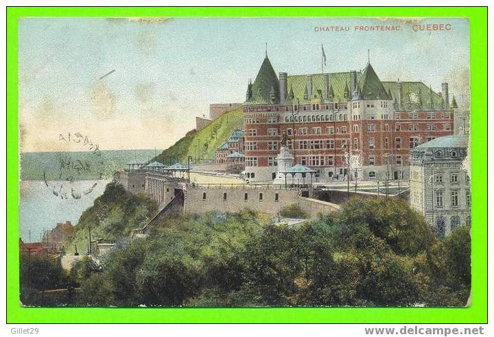 QUÉBEC - CHATEAU FRONTENAC - CARTE À VOYAGÉE EN 1914 - MONTREAL IMPORT CO - - Québec - Château Frontenac