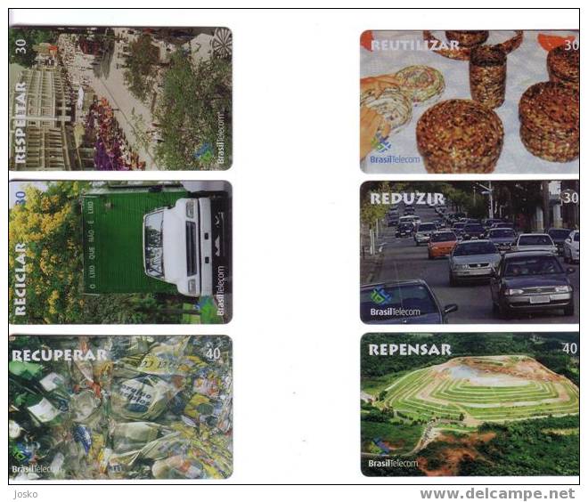 Ecology - Environment - Ecologie - Environnement - Okologie - Enviroment - Ekology (car,auto) Compl. Set Of 6.cards - Brasilien