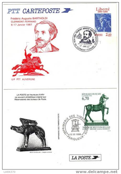 2 Magniphiques Cartes Postales De 1987/96 Ob.N: 2421 Cp1.A Voir ! - Pseudo-officiële  Postwaardestukken