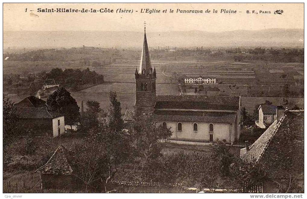 38 ST HILAIRE DE LA COTE (envs Cote St André) Eglise Et Panorama De La Plaine, Ed BF 1, 1917 - La Côte-Saint-André