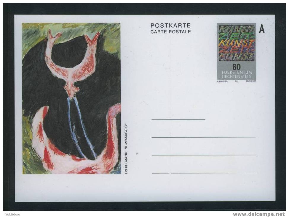 Liechtenstein Postal Stationery - Ganzsache Nr 93 * * Painting 'Il Messaggio' By Evi Kliemand - Enteros Postales