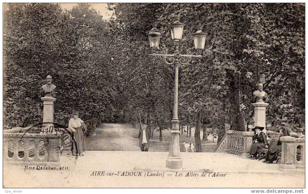 40 AIRE SUR ADOUR Allées De L'Adour, Animée, Ed Dedeban, 1926 - Aire