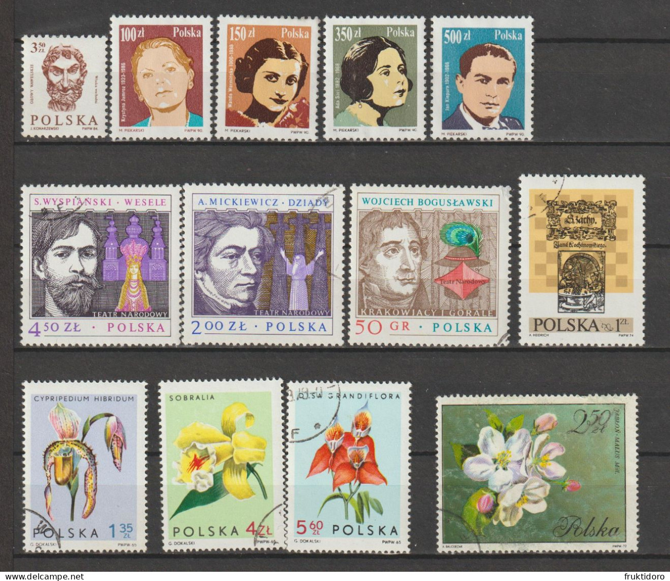 Poland Stamps From 1972-1990 Flowers - Personalities - Chess - Usati