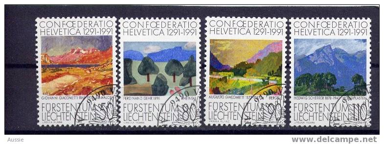 Liechtenstein 1991 Yvertn° 957-60 (°) Used Cote 6 Euro Peintures - Gebraucht