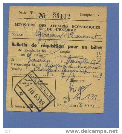 Vordering Voor Een Spoorkaartje / Bulletin De Réquisition Pour Un Billet De Chemin De Fer : Met Stempel JEMELLE - Altri & Non Classificati