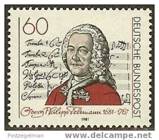 GERMANY 1981 MNH Stamp(s) Georg Philipp 1085 #1709 - Unused Stamps